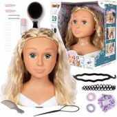 ZESTAW DUŻA GŁOWA DO STYLIZACJI CZESANIA WŁOSÓW FRYZUR BLOND + AKCESORIA