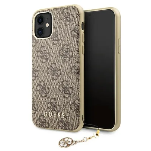 Etui Guess 4G Charms Collection na iPhone 11 / Xr - brązowe na Arena.pl