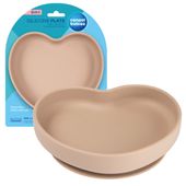CANPOL Silikonowy talerz z przyssawką SERCE beżowy