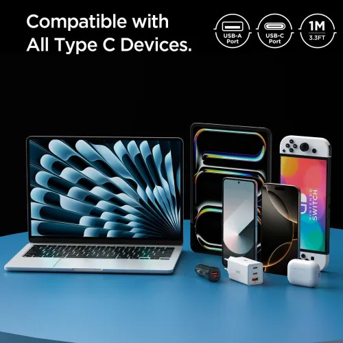 kabel spigen eb6010ac usb-a / usb-c 60w 100 cm - biały na Arena.pl