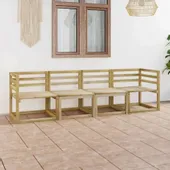 Ogrodowa sofa 4-osobowa, impregnowane na zielono drewno sosnowe