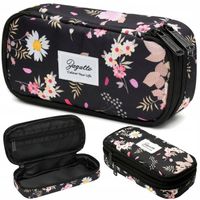 Piórnik dwukomorowy w kwiaty saszetka do szkoły dwie komory pojemny ZAGATTO