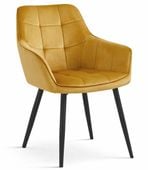 Krzesło tapicerowane VARSI curry velvet czarne nogi do salonu jadalni