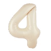 Balon foliowy cyfra 4 kremowy, 100 cm