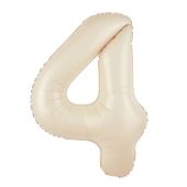 Balon foliowy cyfra 4 kremowy, 100 cm