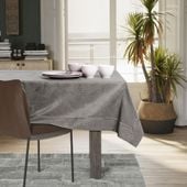 Obrus Plamoodporny GAIA Mankiet + Lamówka 140x220 kakaowy AmeliaHome