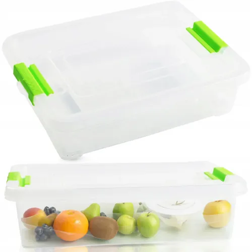 POJEMNIK SMART BOX 0,4L PRZEZROCZYSTY Z POKRYWKĄ UCHWYT KUCHNIA ORGANIZACJA na Arena.pl