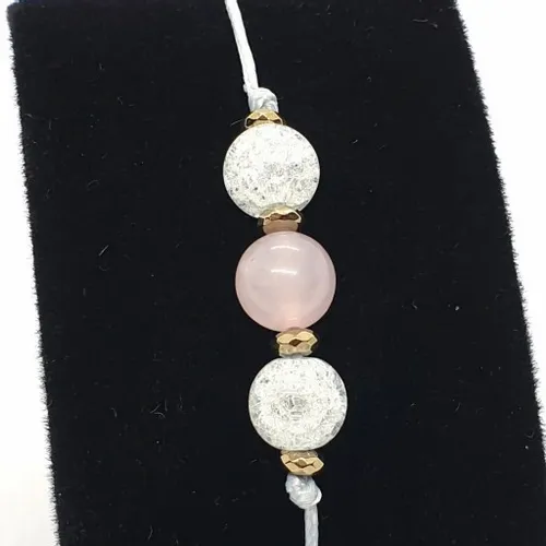 BRANSOLETKA NoVa Kryształ Górski Kwarc Różowy na Arena.pl