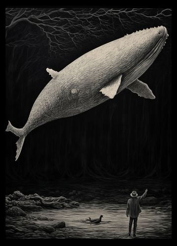 Plakat 29,7x42cm Biały Wieloryb na Arena.pl