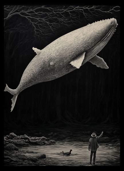 Plakat 29,7x42cm Biały Wieloryb zdjęcie 2