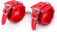fetish fever   cuffs with chain   red