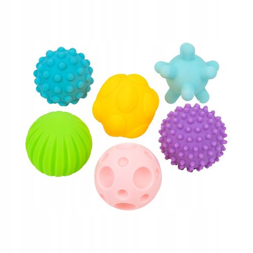 Piłki sensoryczne edukacyjne miękkie gryzak ząbkowanie dla dzieci 6szt na Arena.pl