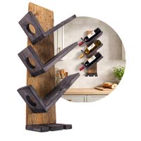 Drewniany Wieszak ścienny John Paddle na Wino i Kieliszki Gold Prawy