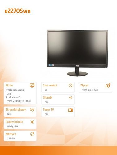 AOC 21.5'' e2270Swn LED Czarny na Arena.pl