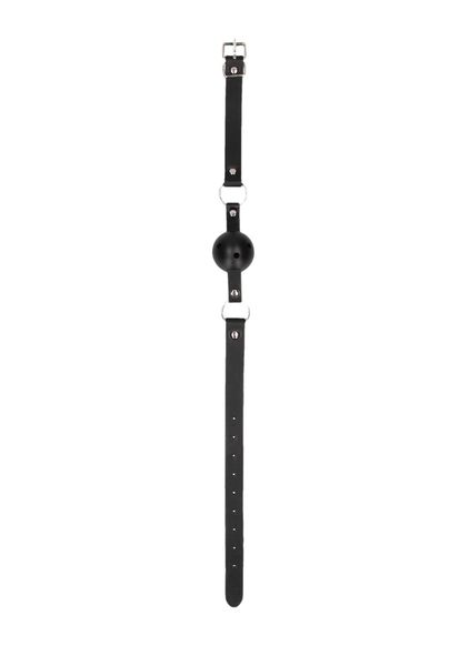 Breathable Ball Gag - With Bonded Leather Straps zdjęcie 2