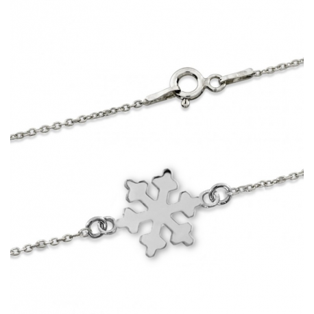 SREBRNA BRANSOLETKA ŚNIEŻYNKA CELEBRYTKA ŚWIĄTECZNA SREBRO PRÓBY 925 zdjęcie 2