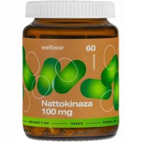 Wellbear Nattokinase Nattokinaza 100 mg Prawidłowy Przepływ Krwi 60 kaps