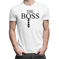 The boss - męska koszulka na prezent dla taty S Biały T-shirt - męski
