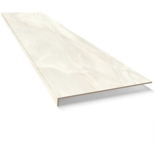 Gruba płytka schodowa z kapinosem 140x30, JASNY KREMOWY MARMUR - POŁYSK na Arena.pl