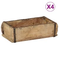 Taca z przechowywaniem 4 pcs Brązowy 30 x 15 x 9 cm