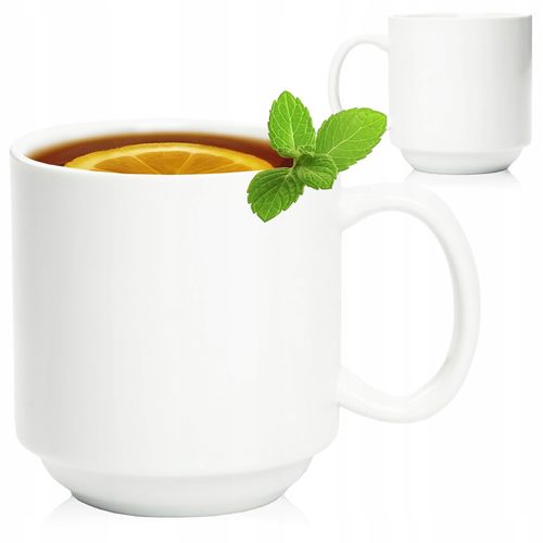 KUBEK PORCELANOWY BIAŁY 350ML Z UCHEM DO KAWY HERBATY UNIWERSALNY na Arena.pl