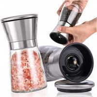 Młynek do Pieprzu i Soli Przypraw Ręczny 2szt DUŻY Pojemnik