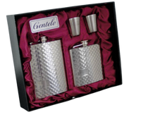 Zestaw Dwóch Piersiówek z Kieliszkami i Lejkiem