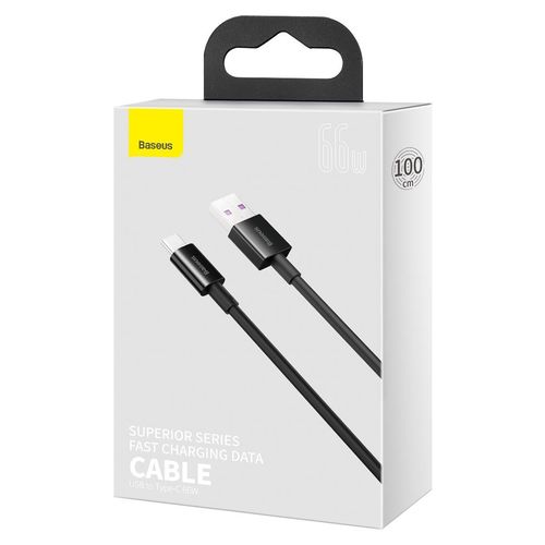 kabel usb do usb-c baseus superior series, 66w, 1m (czarny) na Arena.pl