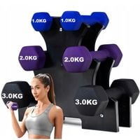 Zestaw hantli do ćwiczeń hantle hantelki ciężarki fitness stojak