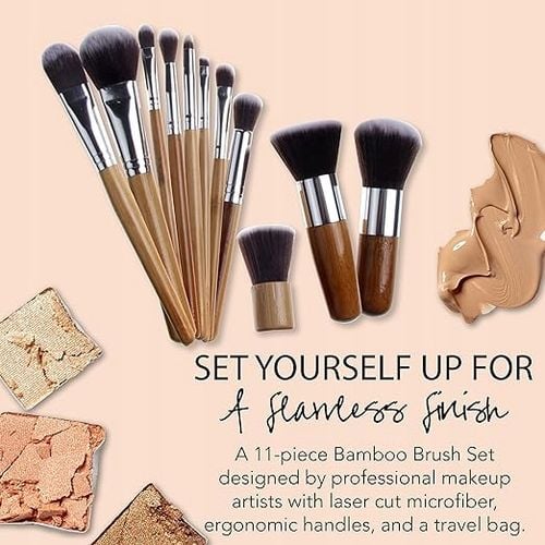 Zestaw 11 profesjonalnych pędzli do makijażu Kabuki Bamboo firmy Zoë Ayla na Arena.pl