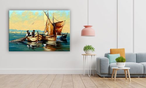 OBRAZ NA PŁÓTNIE 126 Łodzie 30x20cm na Arena.pl