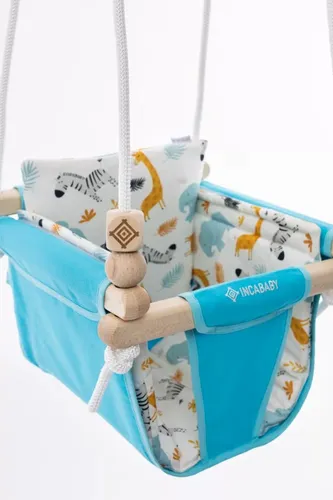huśtawka dla niemowlaka Junior Boho niebieski MAŁPISZON na Arena.pl