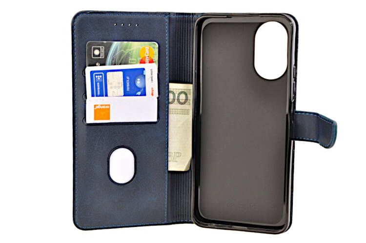 Etui portfel Wallet do Oppo A18 / A38 4G granatowy zdjęcie 3