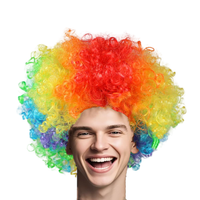 Peruka Afro kolorowa kręcone włosy przebranie klaun disco party unisex