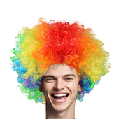 Peruka Afro kolorowa kręcone włosy przebranie klaun disco party unisex