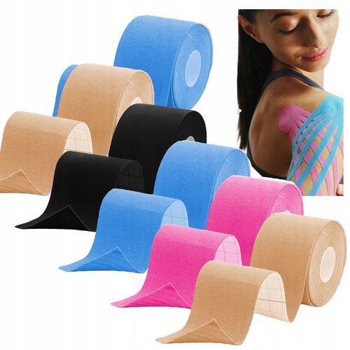 5x TAŚMA KINEZJOLOGICZNA TEJPY KINESIO KINESIOTAPING 5cmx5m +1 TAPE na Arena.pl