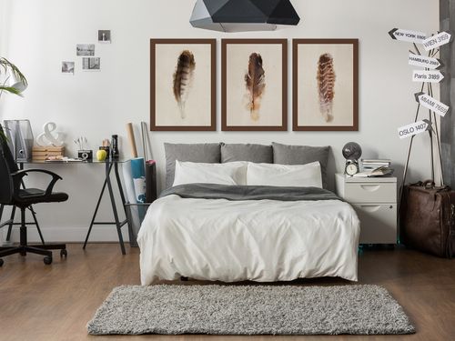 01902 Obraz na płótnie PIÓRA BRĄZOWY TRYPTYK na Arena.pl