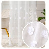 Niespotykana firana z etaminy KWIATY 3D perły DO SALONU sypialni 500x140