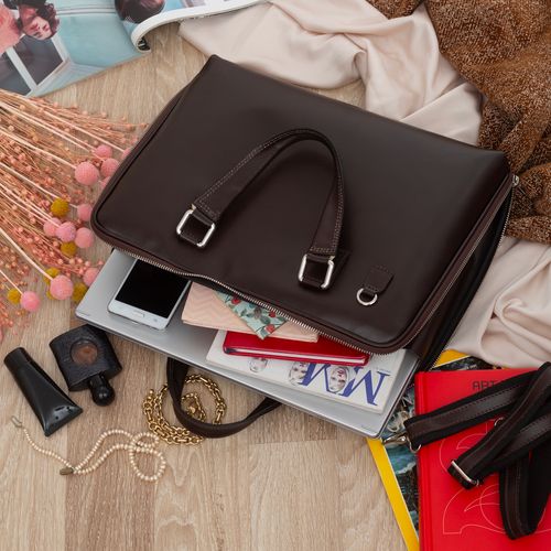 VERA PELLE torebka skórzana teczka A4 torba na laptopa V410 c.brązowa na Arena.pl