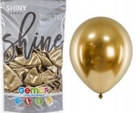 BALONY ZŁOTE 13cm 5" GEMAR Shiny Chrom Połysk PROFESJONALNE 100szt