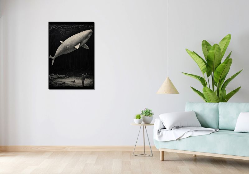 Plakat 61x90,5cm Biały Wieloryb zdjęcie 4