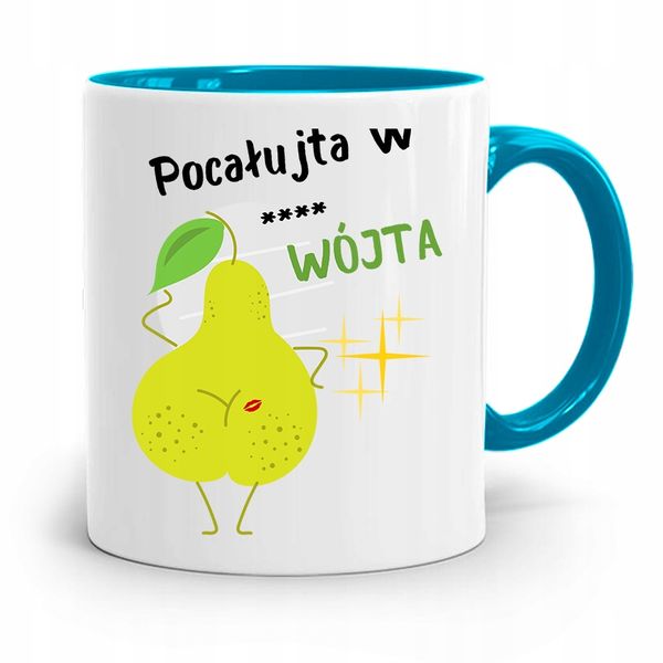 Dla Wójta Kubek Błękitny Prezent Wójt Z Nadrukiem Ze Zdjęciem zdjęcie 1