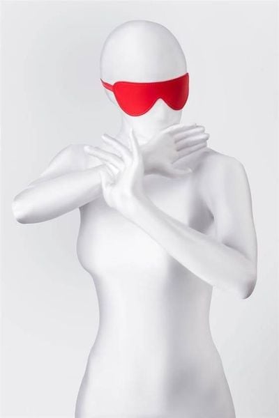 Czerwona Maseczka Z Ekoskóry - Anonymo Blindfold No 0205 zdjęcie 2