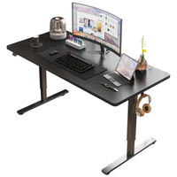 Biurko Elektryczne Podnoszone 140 cm Regulacja Wysokości Gamingowe Czarne