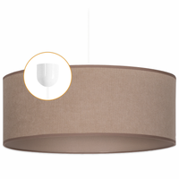 Lampa wisząca sufitowa ABAŻUR 50 cm Oprawa 1 x E27 BEŻOWY biały kabel KLOSZ