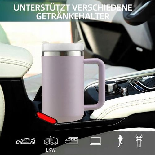 KUBEK TERMICZNY ZE SŁOMKĄ I USTNIKIEM TERMOS DO SAMOCHODU 1200ML fioletowy na Arena.pl