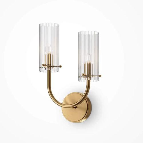 Kinkiet ścienny Arco MOD223WL-02BS1 klasyczny szklany mosiądz na Arena.pl