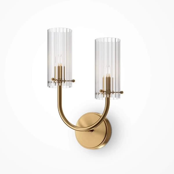 Kinkiet ścienny Arco MOD223WL-02BS1 klasyczny szklany mosiądz zdjęcie 4