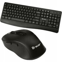 KLAWIATURA I MYSZ BEZPRZEWODOWA ZESTAW CZARNY USB 1600 DPI REGULOWANE NÓŻKI