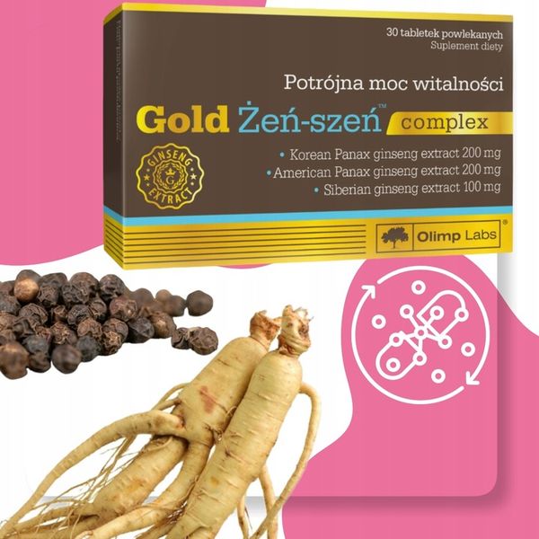 Gold Żeń szeń complex suplement diety 30 tabletek Olimp laboratories zdjęcie 4